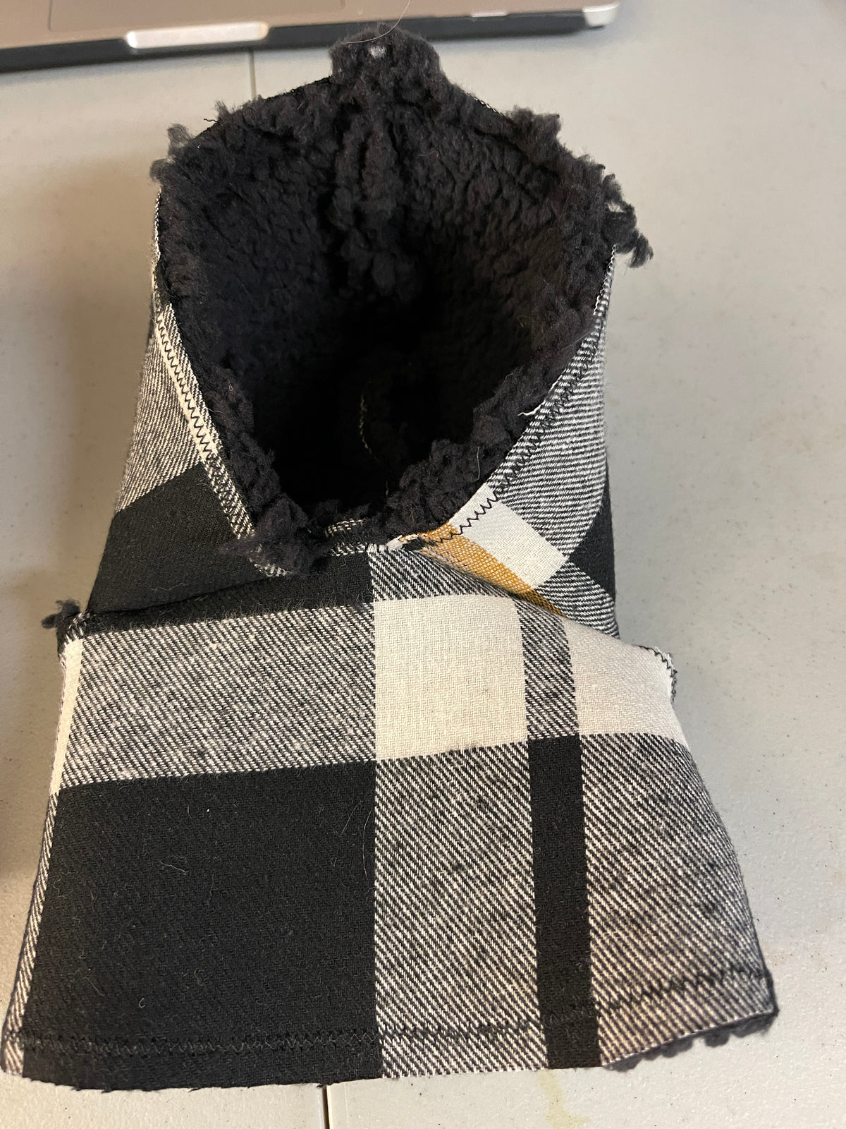 Black Plaid Sherpa Coat