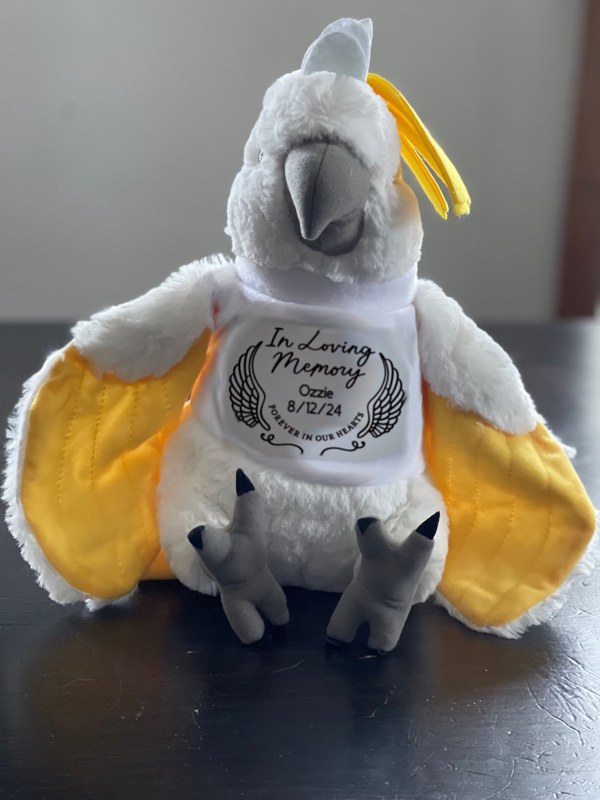 In Memory of Ozzie Hoodie with Cockatoo Plushie